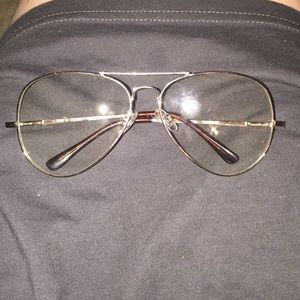new gold rimmed clear aviator glasses!